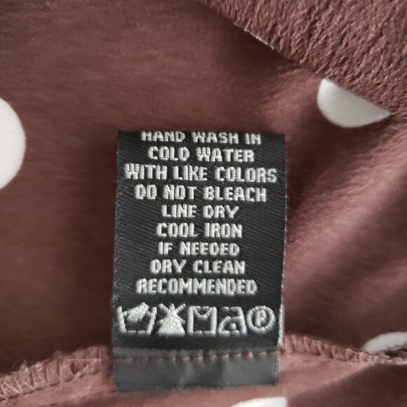 BCBGMaxAzria Women's Polka Dot Rolled Cuff Blouse Large - Picture 7 of 7